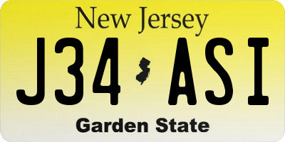 NJ license plate J34ASI