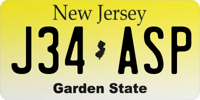 NJ license plate J34ASP