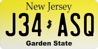 NJ license plate J34ASQ