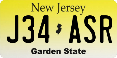 NJ license plate J34ASR