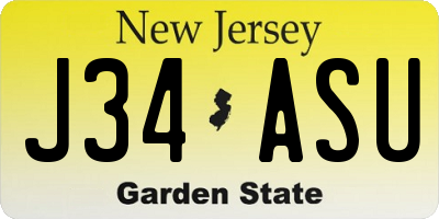 NJ license plate J34ASU