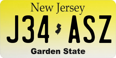 NJ license plate J34ASZ