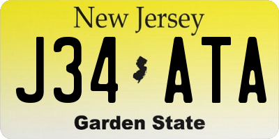 NJ license plate J34ATA