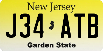 NJ license plate J34ATB