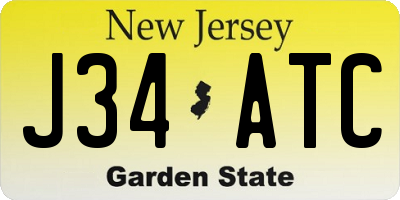 NJ license plate J34ATC