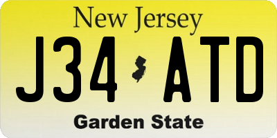 NJ license plate J34ATD