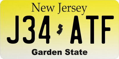 NJ license plate J34ATF