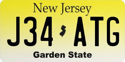 NJ license plate J34ATG