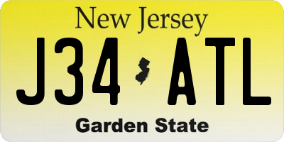 NJ license plate J34ATL