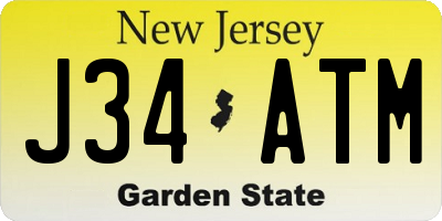 NJ license plate J34ATM