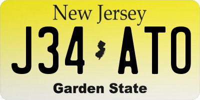 NJ license plate J34ATO