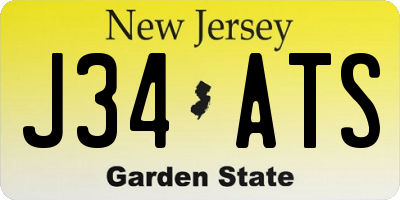 NJ license plate J34ATS