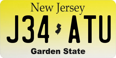 NJ license plate J34ATU