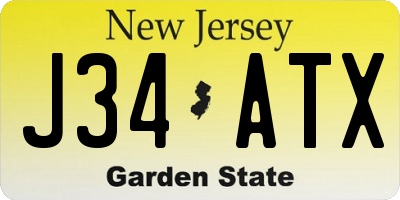 NJ license plate J34ATX