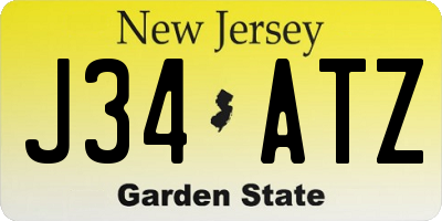 NJ license plate J34ATZ