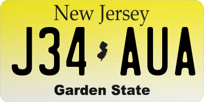 NJ license plate J34AUA