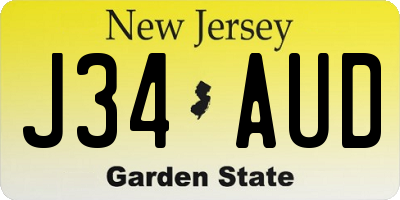 NJ license plate J34AUD