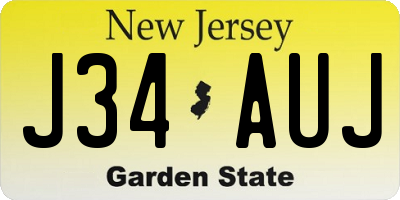 NJ license plate J34AUJ