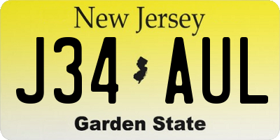 NJ license plate J34AUL