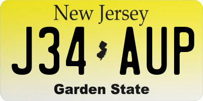 NJ license plate J34AUP