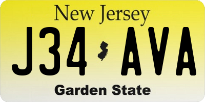 NJ license plate J34AVA