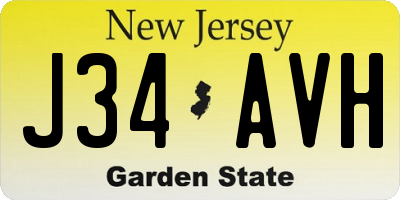 NJ license plate J34AVH