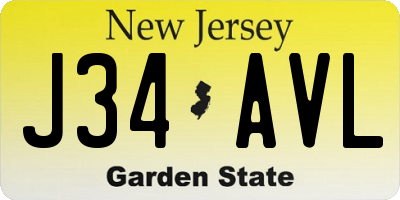 NJ license plate J34AVL