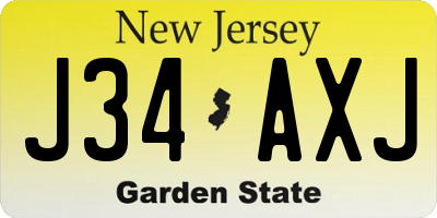 NJ license plate J34AXJ