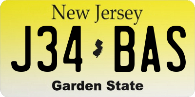 NJ license plate J34BAS