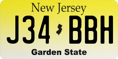 NJ license plate J34BBH