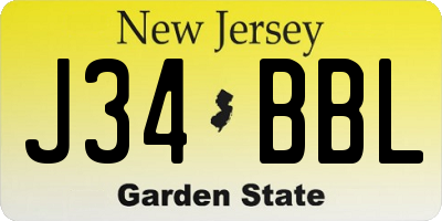 NJ license plate J34BBL