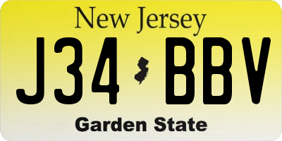 NJ license plate J34BBV