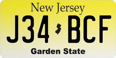 NJ license plate J34BCF