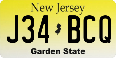 NJ license plate J34BCQ