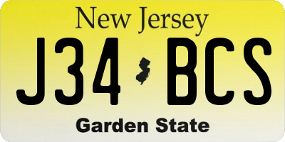 NJ license plate J34BCS