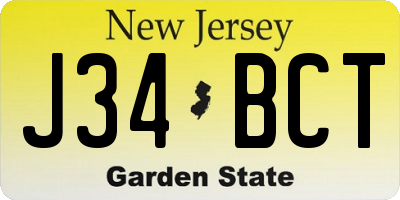 NJ license plate J34BCT