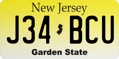 NJ license plate J34BCU