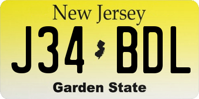 NJ license plate J34BDL