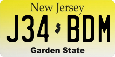 NJ license plate J34BDM