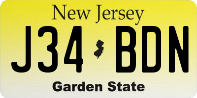 NJ license plate J34BDN