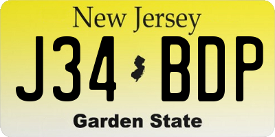 NJ license plate J34BDP