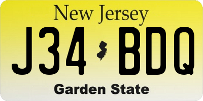 NJ license plate J34BDQ