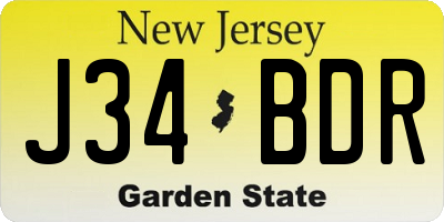 NJ license plate J34BDR