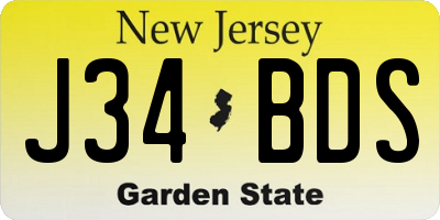 NJ license plate J34BDS