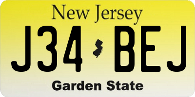 NJ license plate J34BEJ