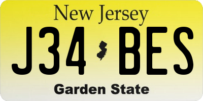 NJ license plate J34BES