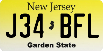 NJ license plate J34BFL