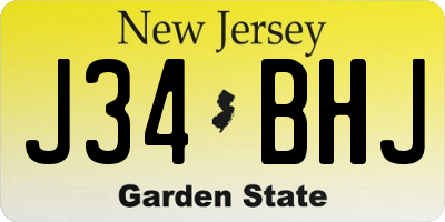 NJ license plate J34BHJ