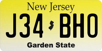 NJ license plate J34BHO