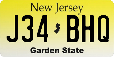 NJ license plate J34BHQ